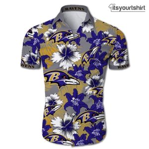Baltimore Ravens Floral Aloha Shirt IYT