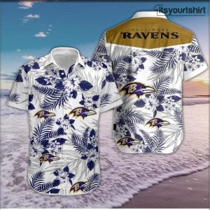 Baltimore Ravens Tropical Flower Cool Hawaiian Shirts IYT