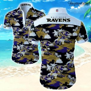 Baltimore Ravens With Car Aloha Shirt IYT