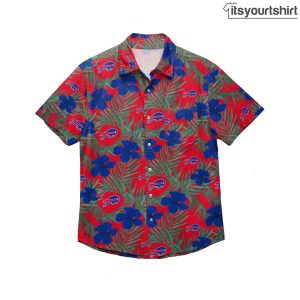 Buffalo Bills Hibiscus Button Up Aloha Shirt IYT