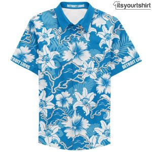 Custom Name Detroit Lions Football Teams Button Up Aloha Shirt IYT