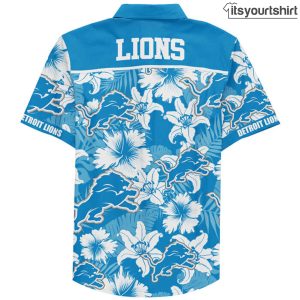 Custom Name Detroit Lions Football Teams Button Up Aloha Shirt IYT