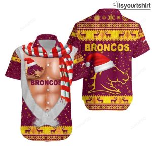 Denver Broncos Christmas Nice Abs Hawaiian Shirt IYT