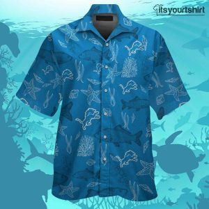 Detroit Lions Button Up Nfl Cool Hawaiian Shirts IYT