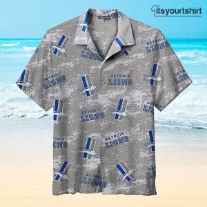 Detroit Lions Gray Nfl Hawaiian Shirt IYT