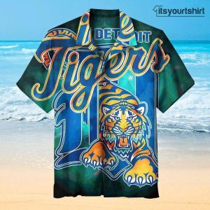 Detroit Tigers Baseball Team Hawaiian Tropical Shirts IYT