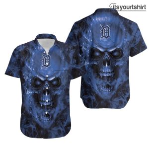 Detroit Tigers MLB Fan Skull Cool Hawaiian Shirts IYT