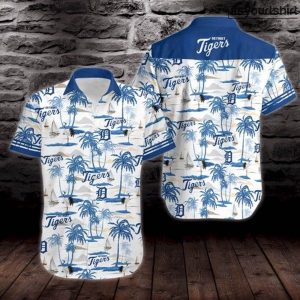 Detroit Tigers Tropical Vector Seamless Pattern Cool Hawaiian Shirts IYT