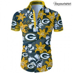 Green Bay Packers Tropical Flower Aloha Shirt IYT 1