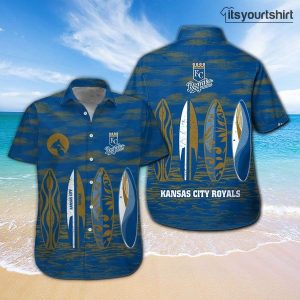 Kansas City Royals Button Up Hawaiian Tropical Shirts IYT