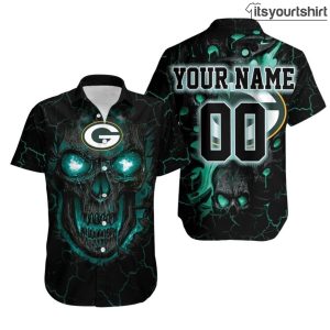 Lava Skull Green Bay Packers Custom Cool Hawaiian Shirts IYT