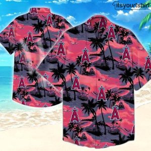 Los Angeles Angels Button Up Aloha Shirt IYT