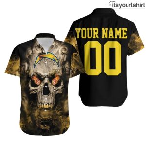 Los Angeles Chargers Skull Custom Cool Hawaiian Shirts IYT