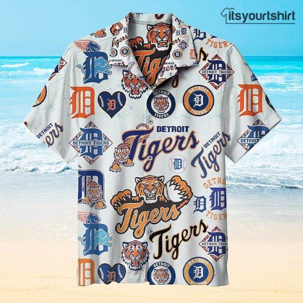 MLB Detroit Tigers Baseball Team Aloha Shirts IYT
