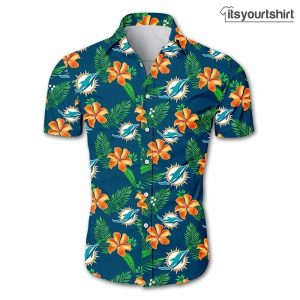 Miami Dolphins Tropical Flower Aloha Shirt IYT