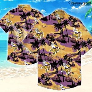 Minnesota Vikings Button Up Hawaiian Shirt IYT