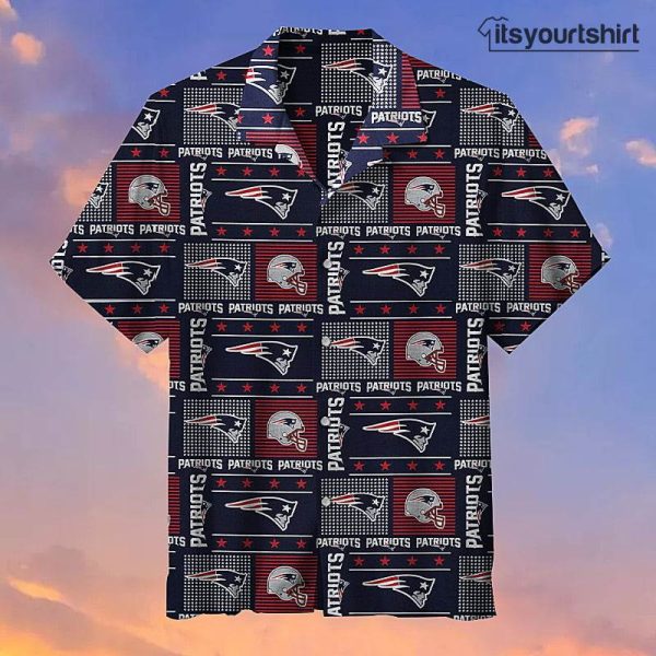 New England Patriots Plaid Polka Dot Aloha Shirt IYT