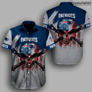New England Patriots Skull Nfl Football Aloha Shirt IYT