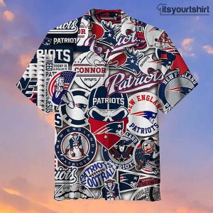 New England Patriots Striped Aloha Shirt IYT