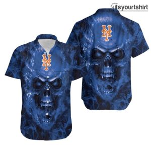 New York Mets MLB Fan Skull Best Hawaiian Shirts IYT
