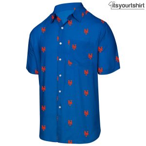New York Mets Mini Button Up Royal Aloha Shirt IYT