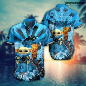 Nfl Carolina Panthers Baby Yoda Style Summer Aloha Shirt IYT