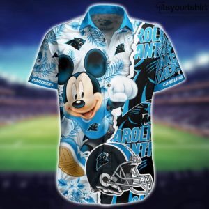 Nfl Carolina Panthers Mickey 3D Aloha Shirt IYT