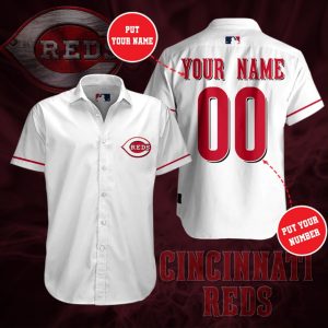 Custom Cincinnati Reds Button Up Aloha Shirt IYT