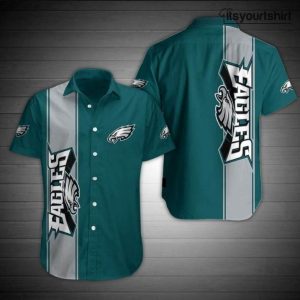 Philadelphia Eagles Team Color Button Nfl Cool Hawaiian Shirts IYT