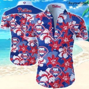Philadelphia Phillies Button Up Hawaiian Tropical Shirt IYT