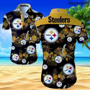 Pittsburgh Steelers Button Up Hawaiian Tropical Shirt IYT