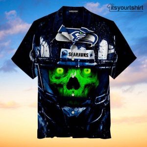 Seattle Seahawks Skull Nfl Cool Hawaiian Shirts IYT
