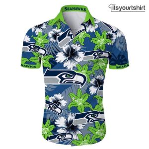Seattle Seahawks Tropical Flower Best Hawaiian Shirts IYT