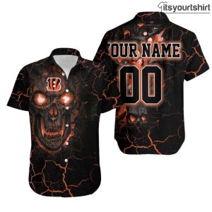 Skull Cincinnati Bengals Custom Aloha Shirt IYT