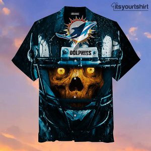 Skull Face Miami Dolphin Best Hawaiian Shirts IYT