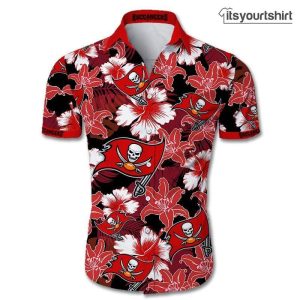 Tampa Bay Buccaneers Tropical Flower Aloha Shirt IYT