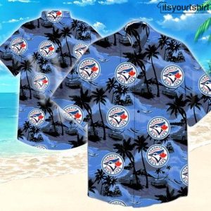 Toronto Blue Jays Button Up Hawaiian Shirt IYT